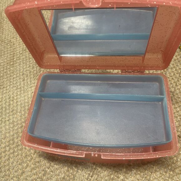 Caboodles Vintage Pink Glitter Makeup Case W/H Mirror Model #2720 Tray Y2K - Picture 8 of 9